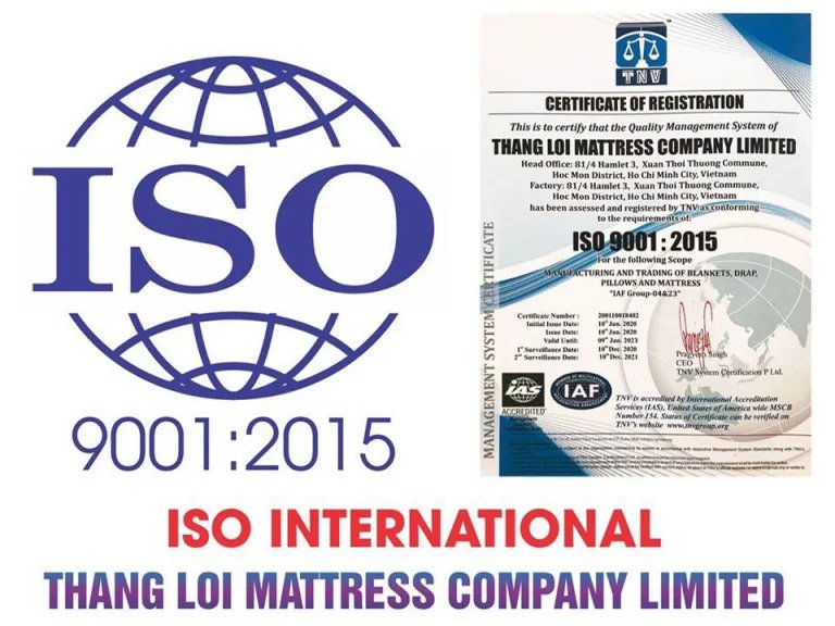 Nệm Thắng Lợi đạt chuẩn ISO 9001 – 2015