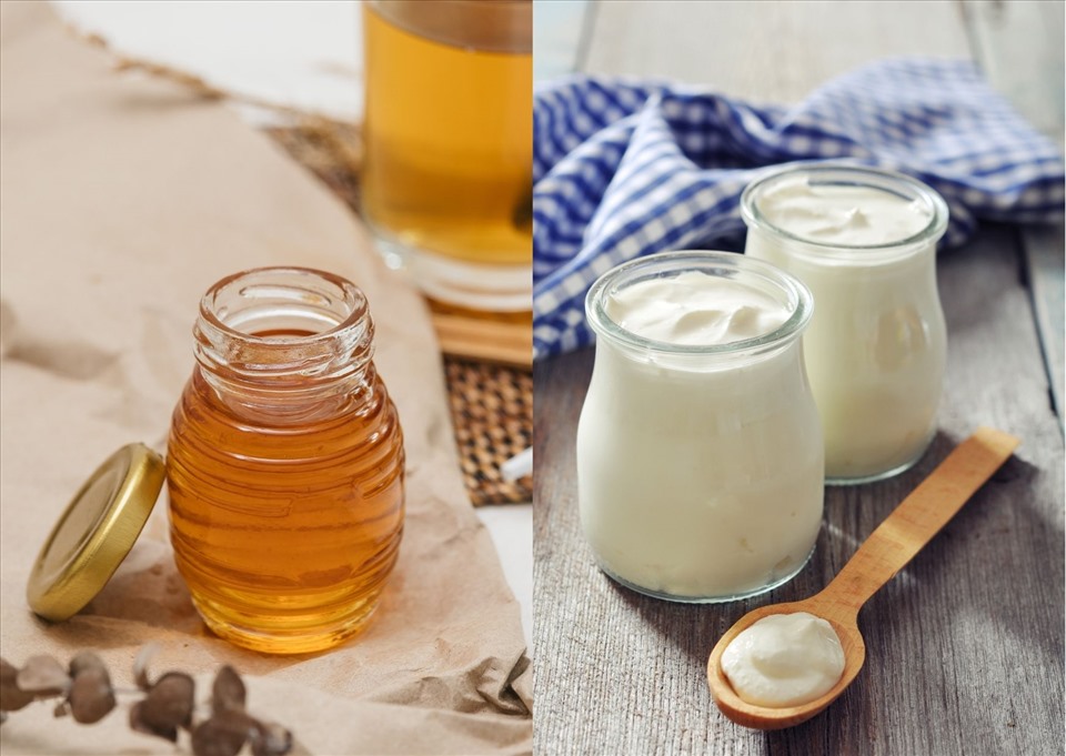 Sử dụng mật ong và sữa chua không đường làm đẹp da